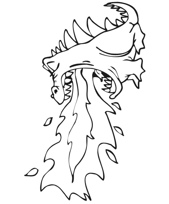 fire breathing dragon coloring pages