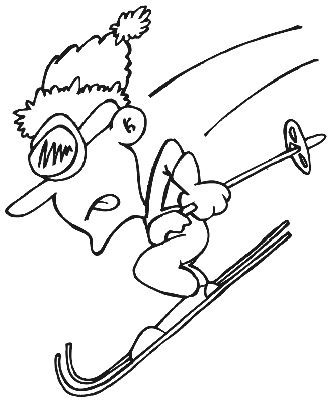 Skiing Coloring Page: Downhill Skier