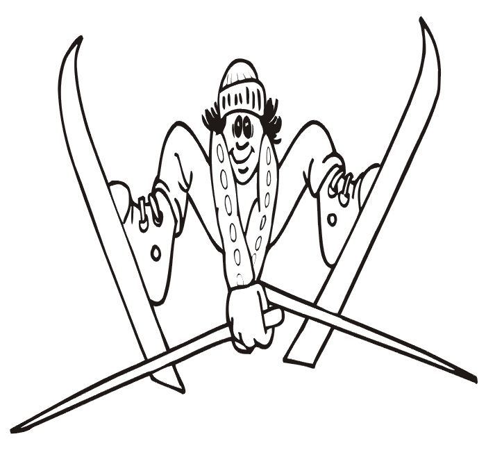 Winter Olympics Coloring Page - freestyle skier