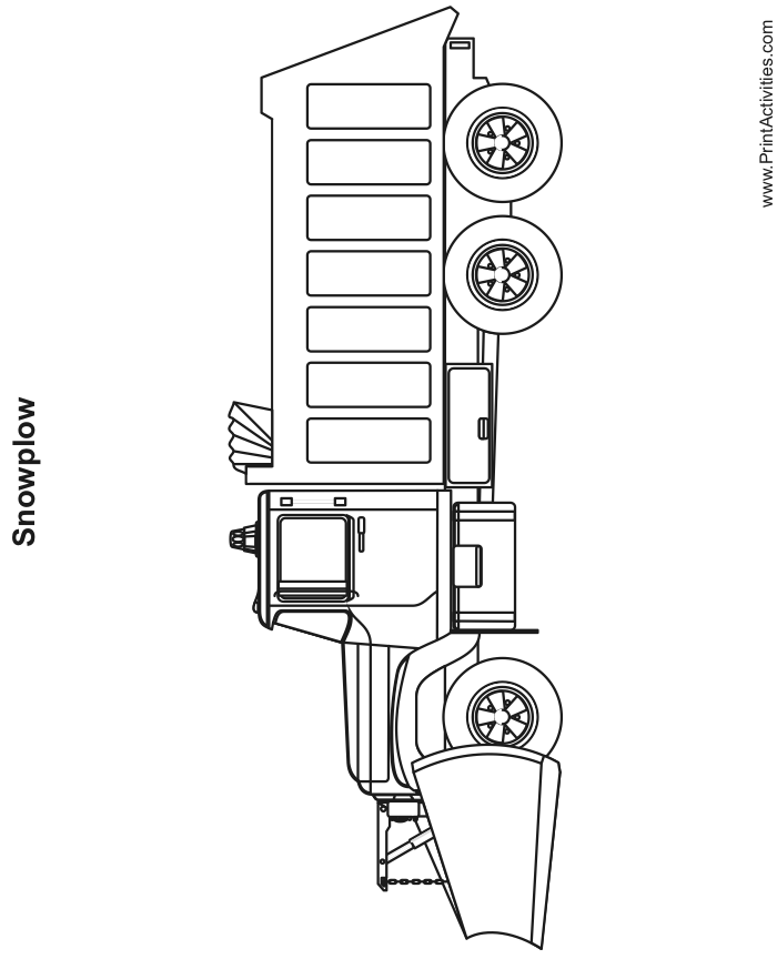Snow Plow Coloring Page | Free Printable Truck Activity